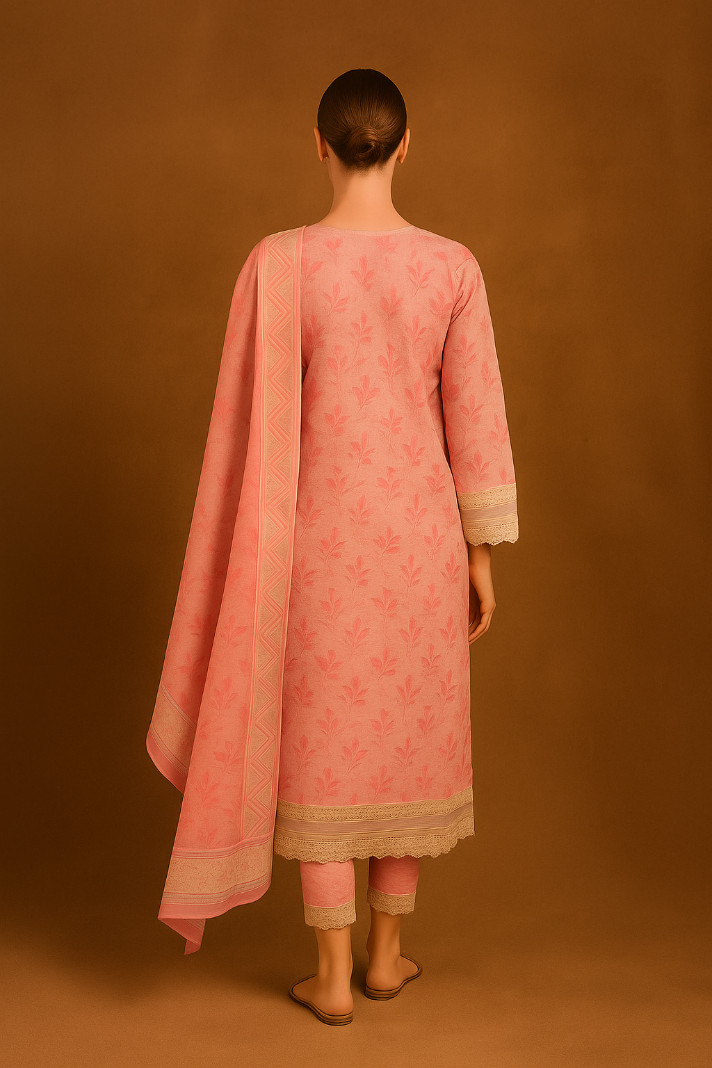 Silakaari Women's Floral Pure Georgette Heavy Lacy Designer Ready-Made Dress