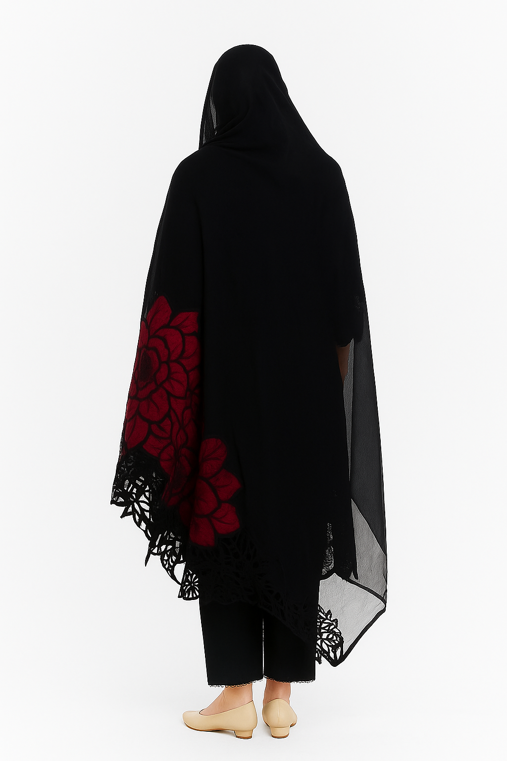 Silakaari Fakar Self Black Pure Hakoba Chikan Premium Patch Work Ready-Made Dress