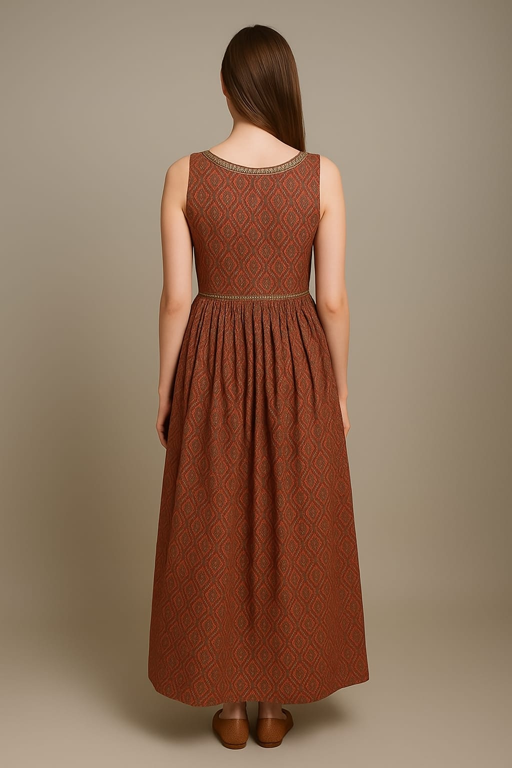 Silakaari Party Wear Brown Designer Ethnic Gown Dress
