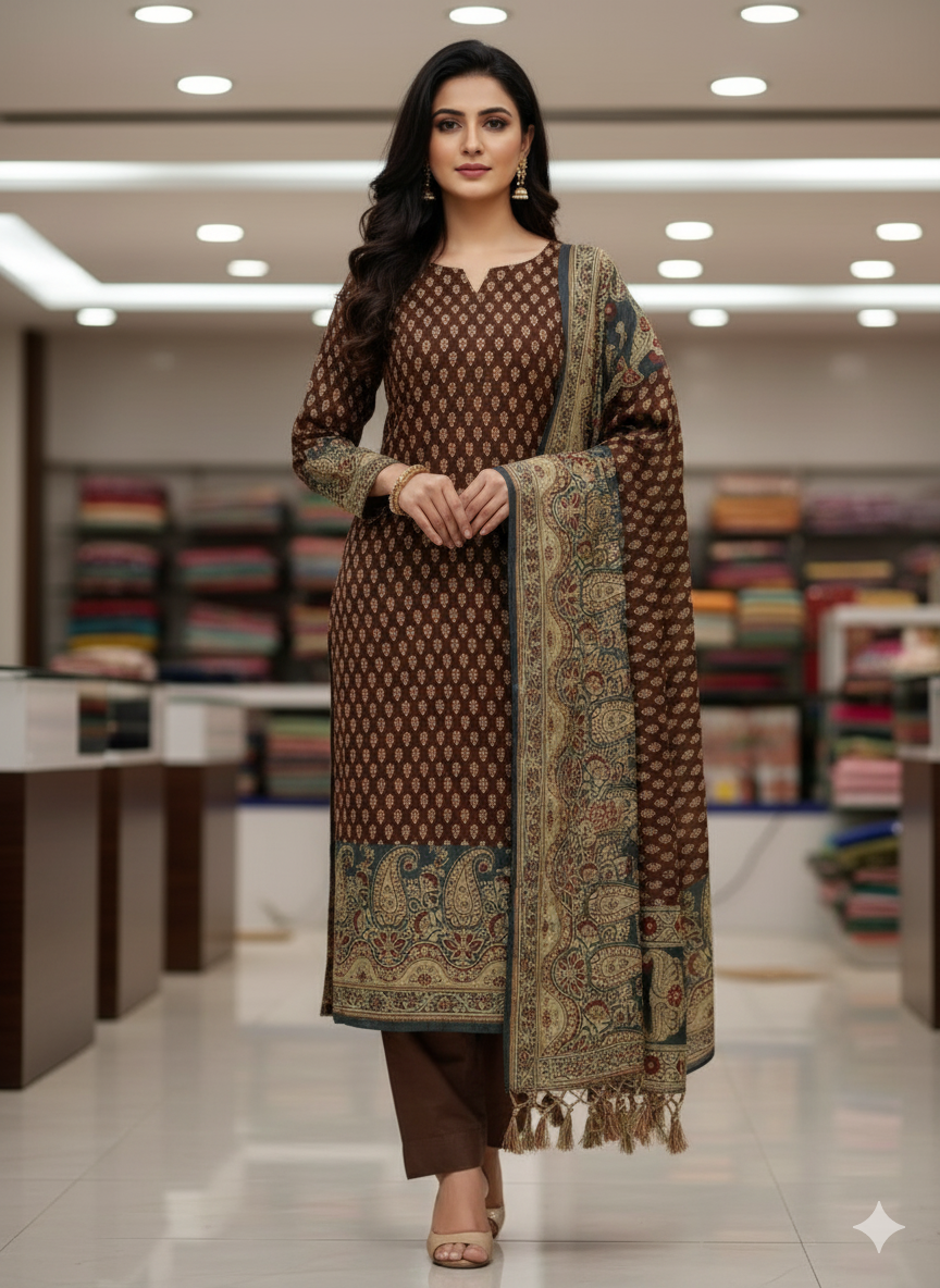 Silakaari Zaina Woven Ethnic Suit Banarasi Unstitched Dress Material