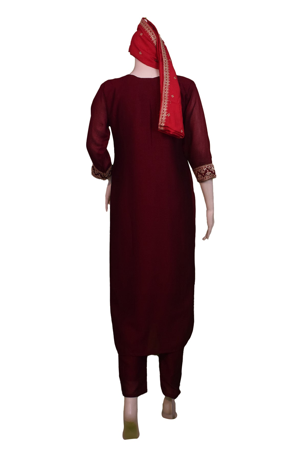 Silakaari Women's vichitra Gold Sequins Heavy Kurti Pant Dupatta Set