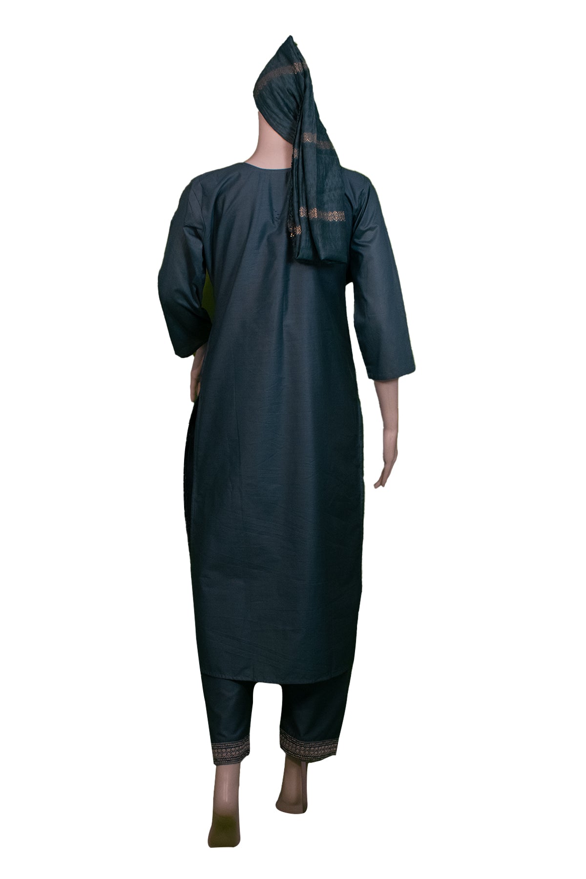 Silakaari Women's Fine Embroidered Dola Silk Kurti Pant Dupatta Set