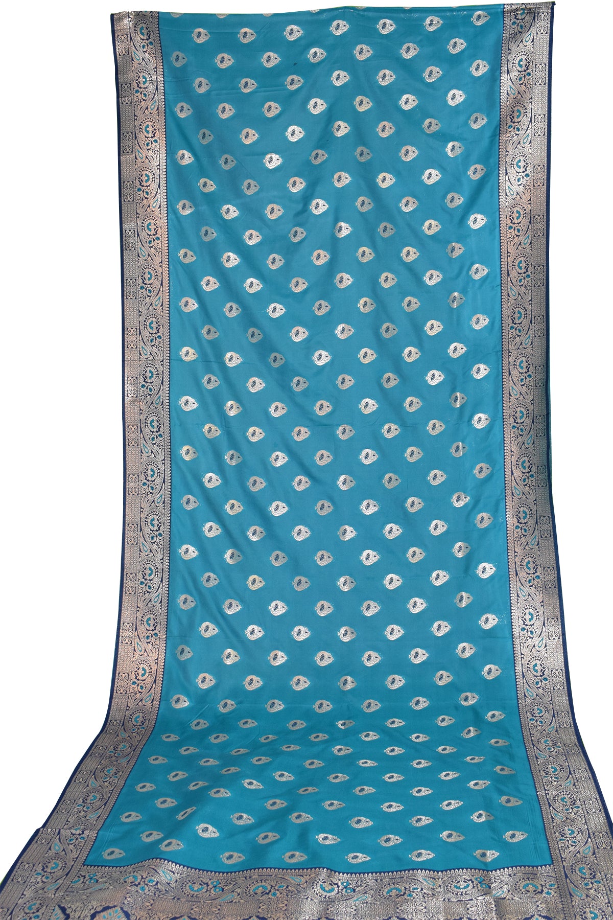 Silakaari Women's Heavy Zari Lacy Border Fancy Banarasi Saree