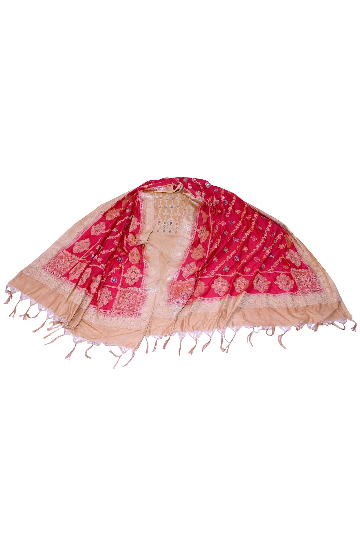 Silakaari Women's Plus Size Zari Banarasi Silk Unstitched Dress Material