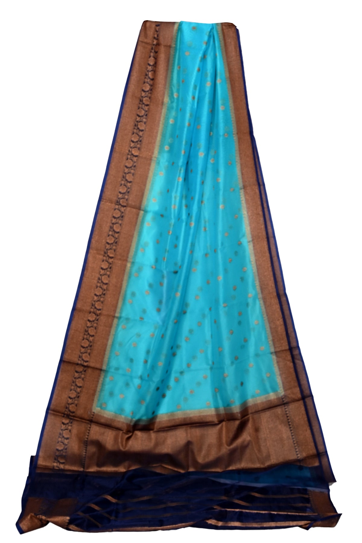 Silakaari Women's Blue Banarasi Hand Zari work Organza saree