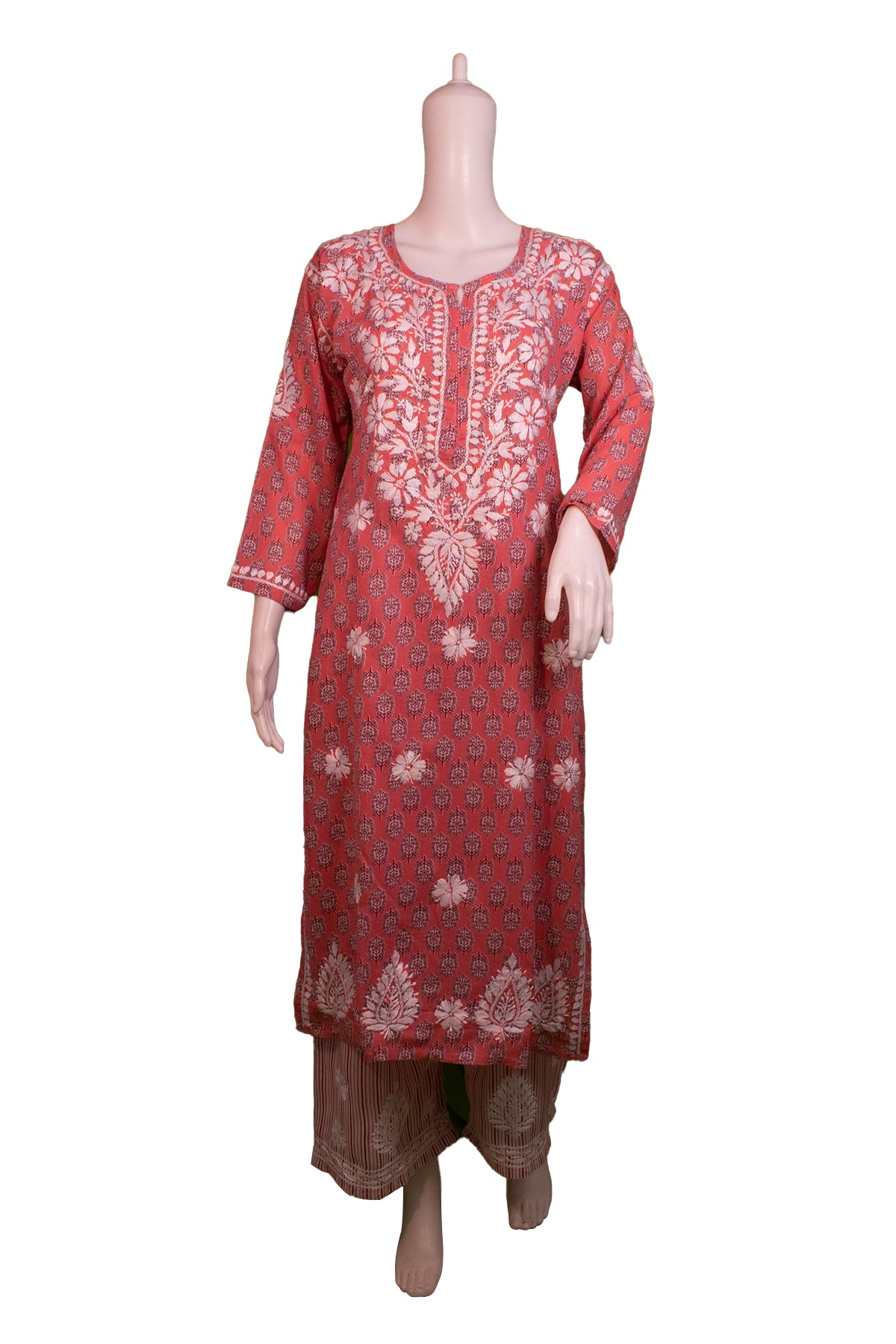 Silakaari Women's Pure Cotton Printed Lucknowi Kurti Pant Premium Set