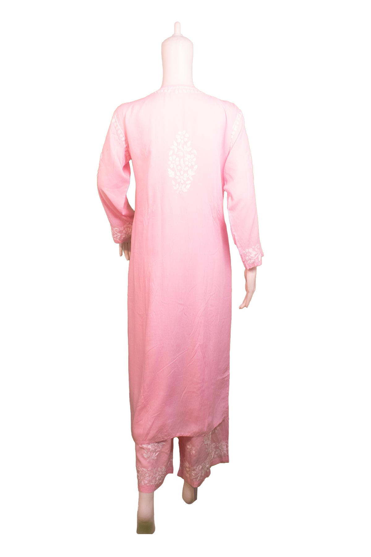 Silakaari Women's Pure Modal Lucknowi Premium Kurti Palazzo Set