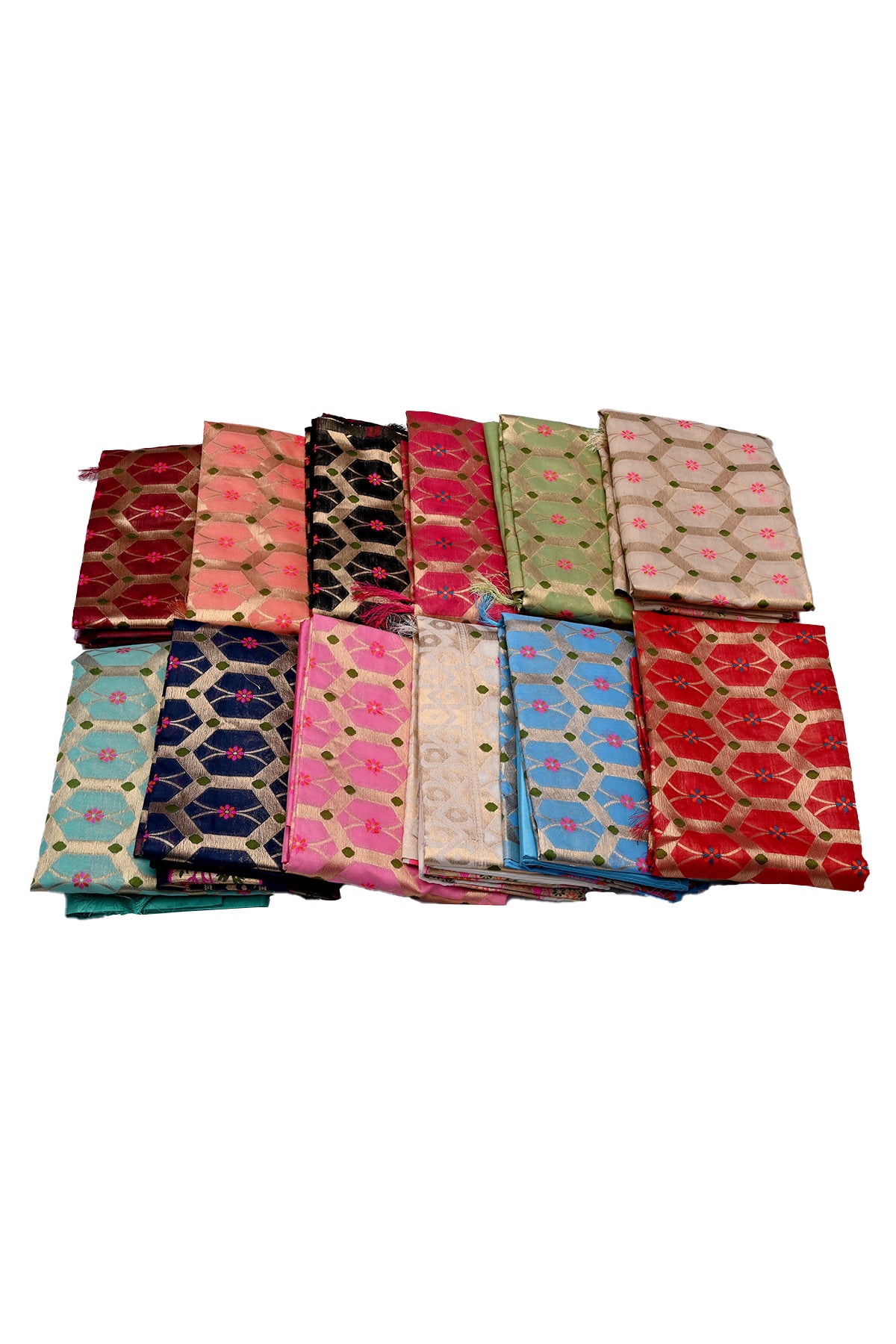 Silakaari Women's Heavy Zari Work Unstitched Dress Material