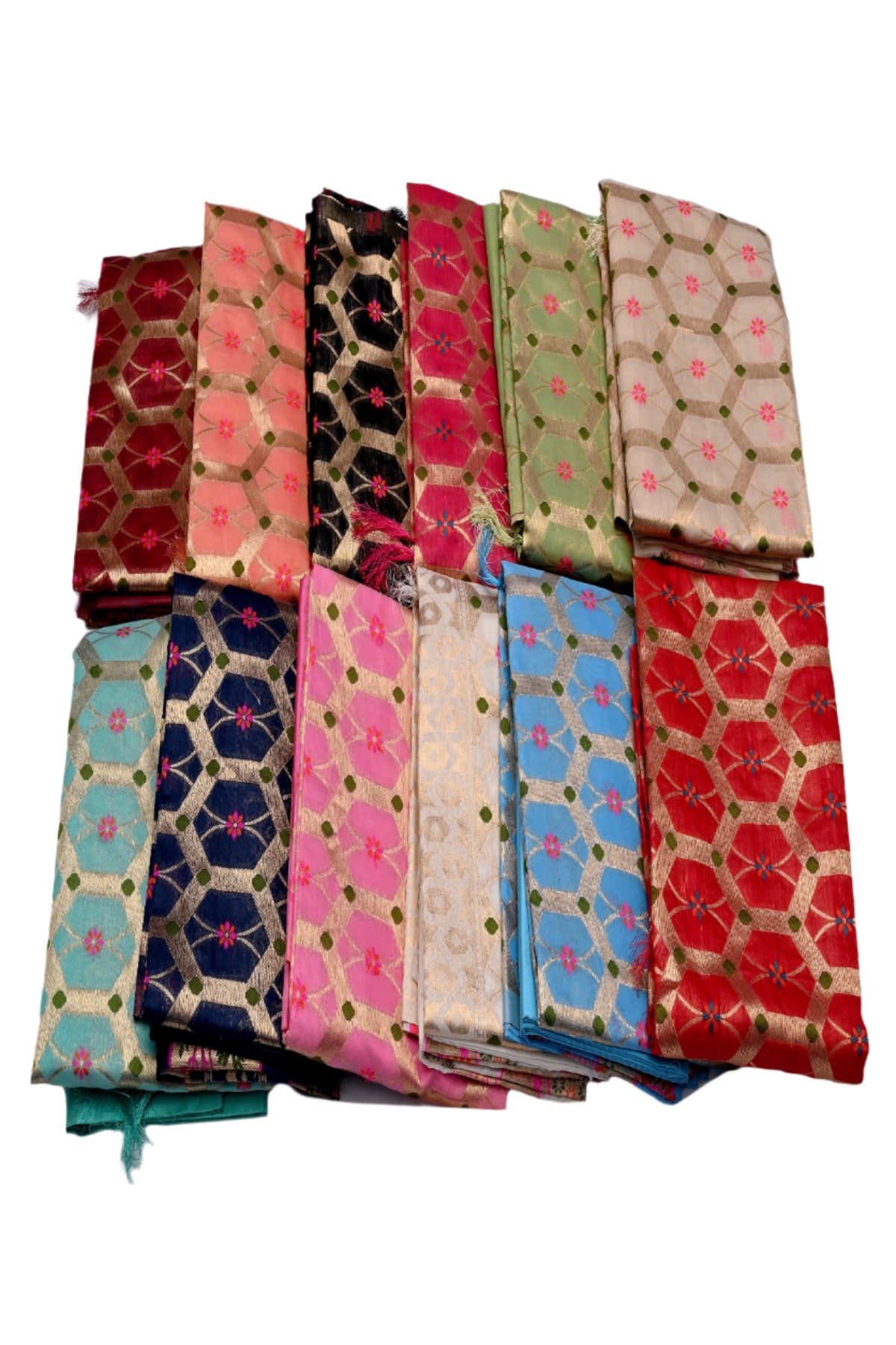 Silakaari Women's Heavy Zari Work Unstitched Dress Material