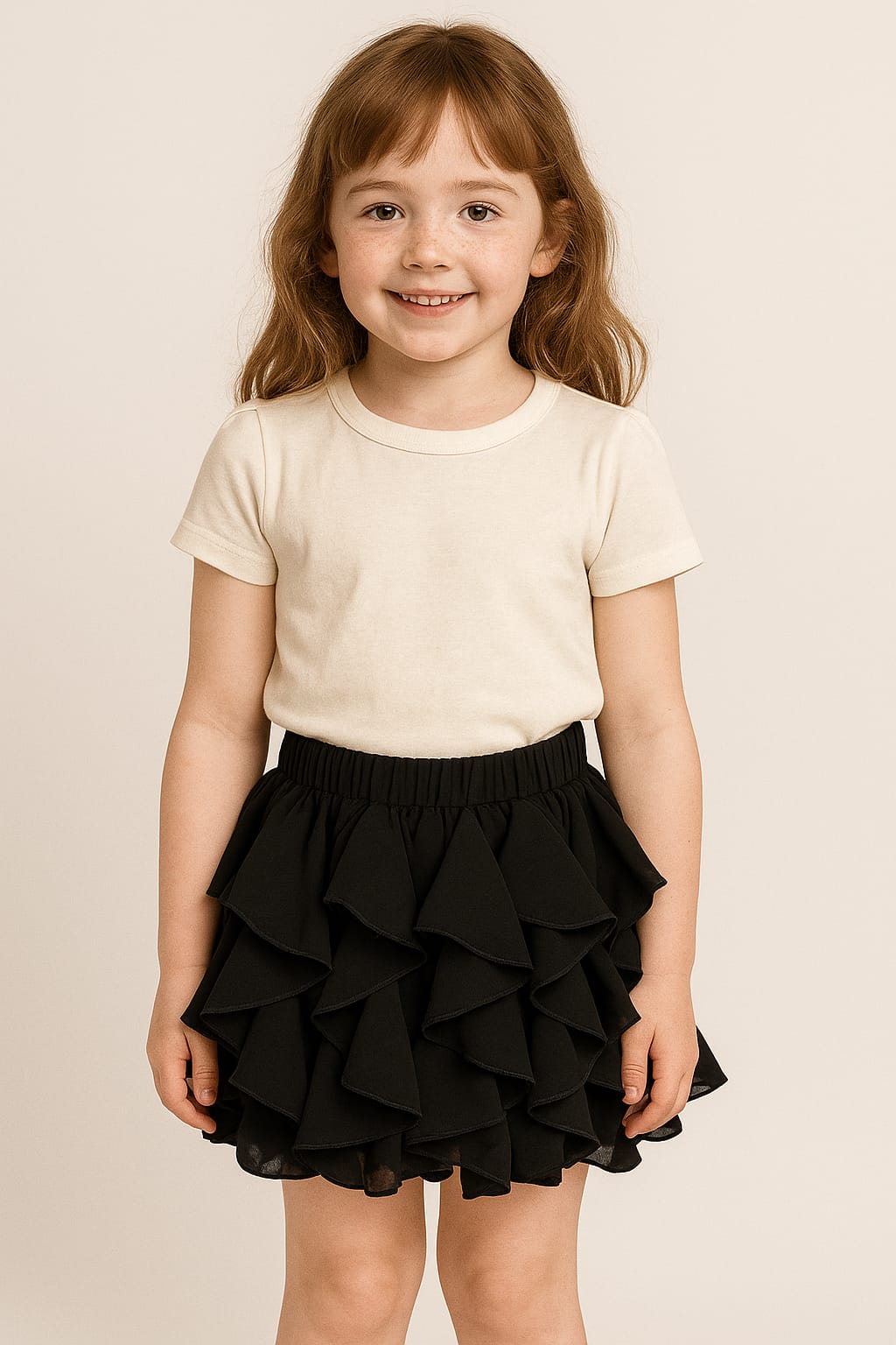 Silakaari Kids Solid Layered Short Skirts For Girls