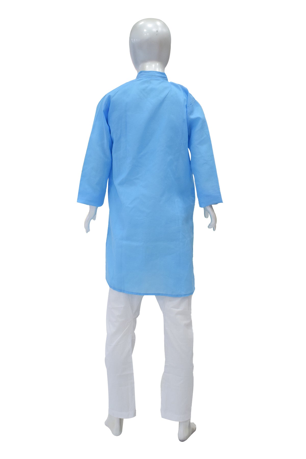 Silakaari Kids Blue Lucknowi Pure Cotton Kurta Pajama Set For Boys