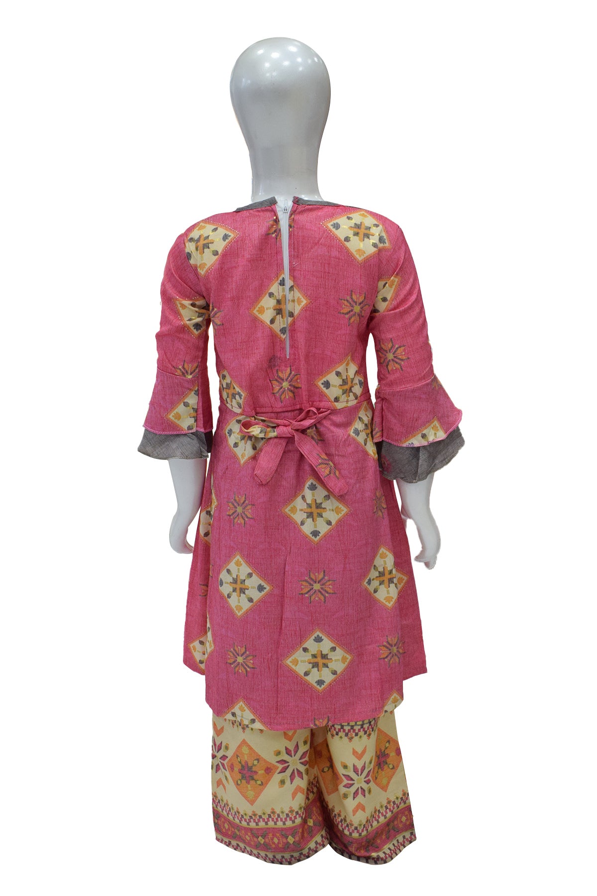 Silakaari Kids Bell Sleeve Foil Printed Palazzo Set For Girls