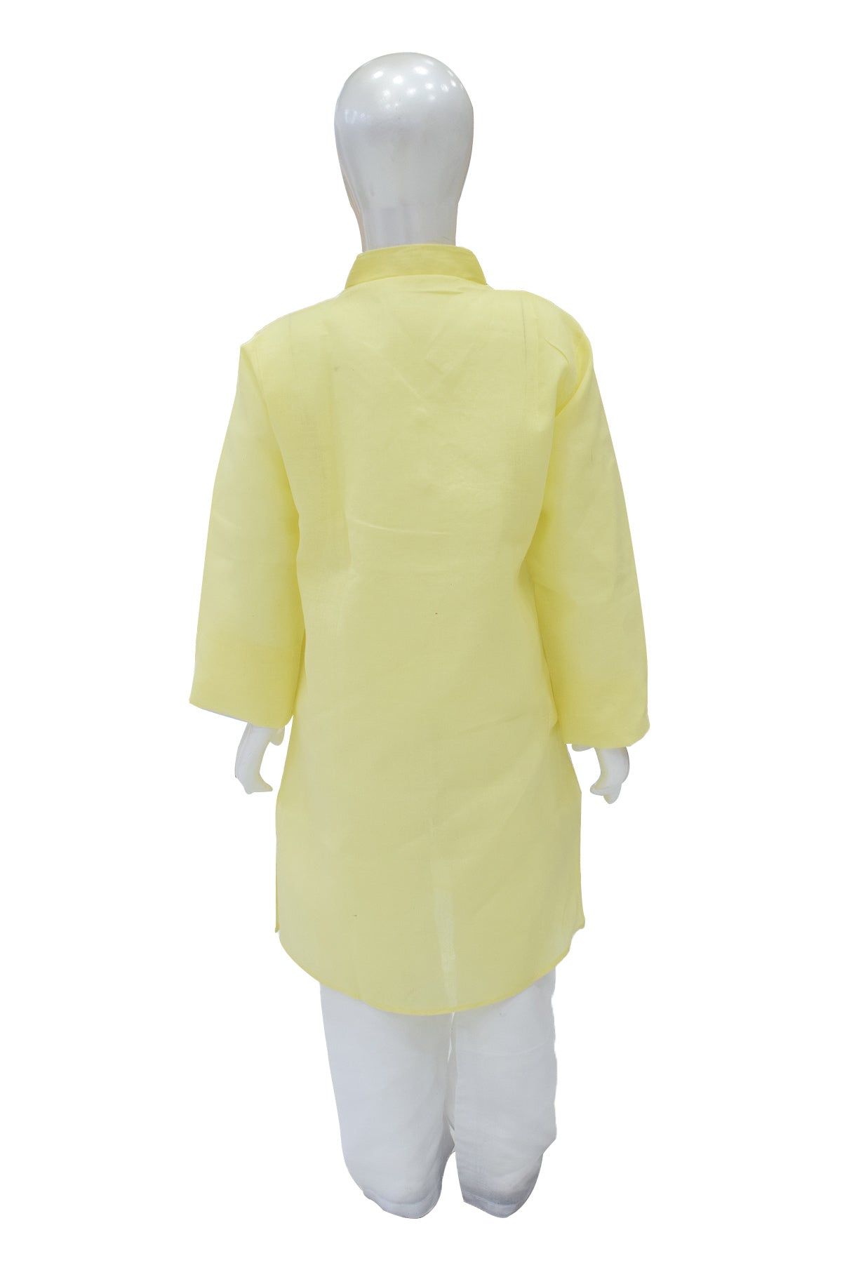 Silakaari Kids Yellow Lucknowi Pure Cotton Kurta Pajama Set For Boys