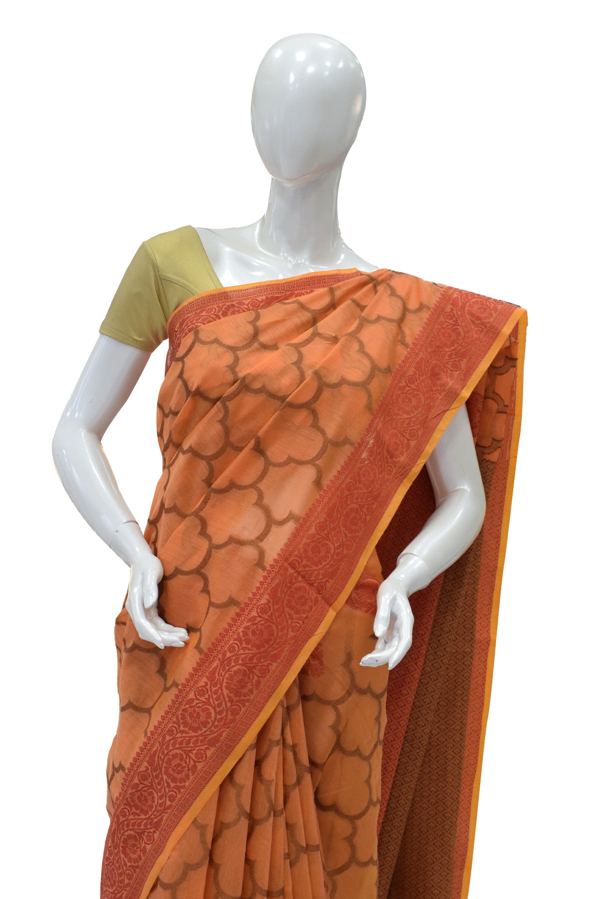 Silakaari Women's Cotton Butta Jaal Work Banarasi saree