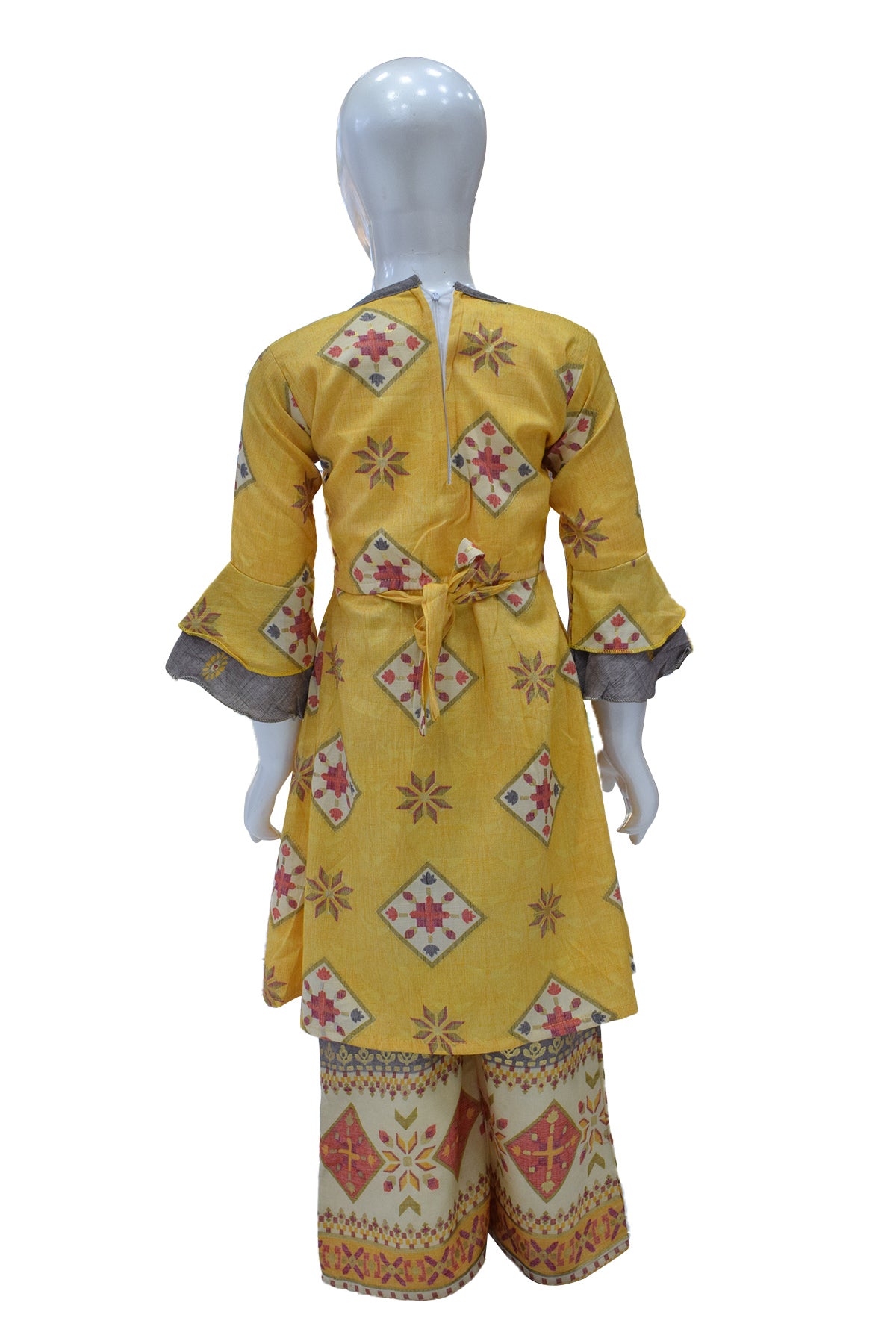 Silakaari Kids Bell Sleeve Foil Printed Palazzo Set For Girls