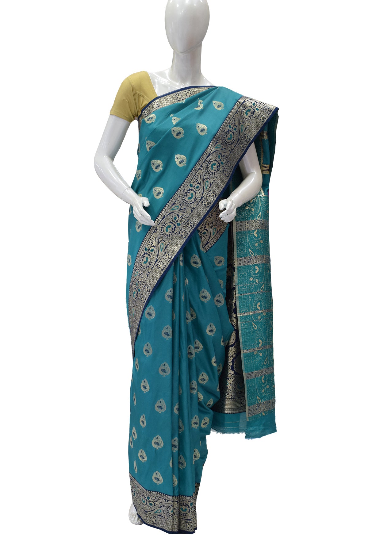 Silakaari Women's Heavy Zari Lacy Border Fancy Banarasi Saree