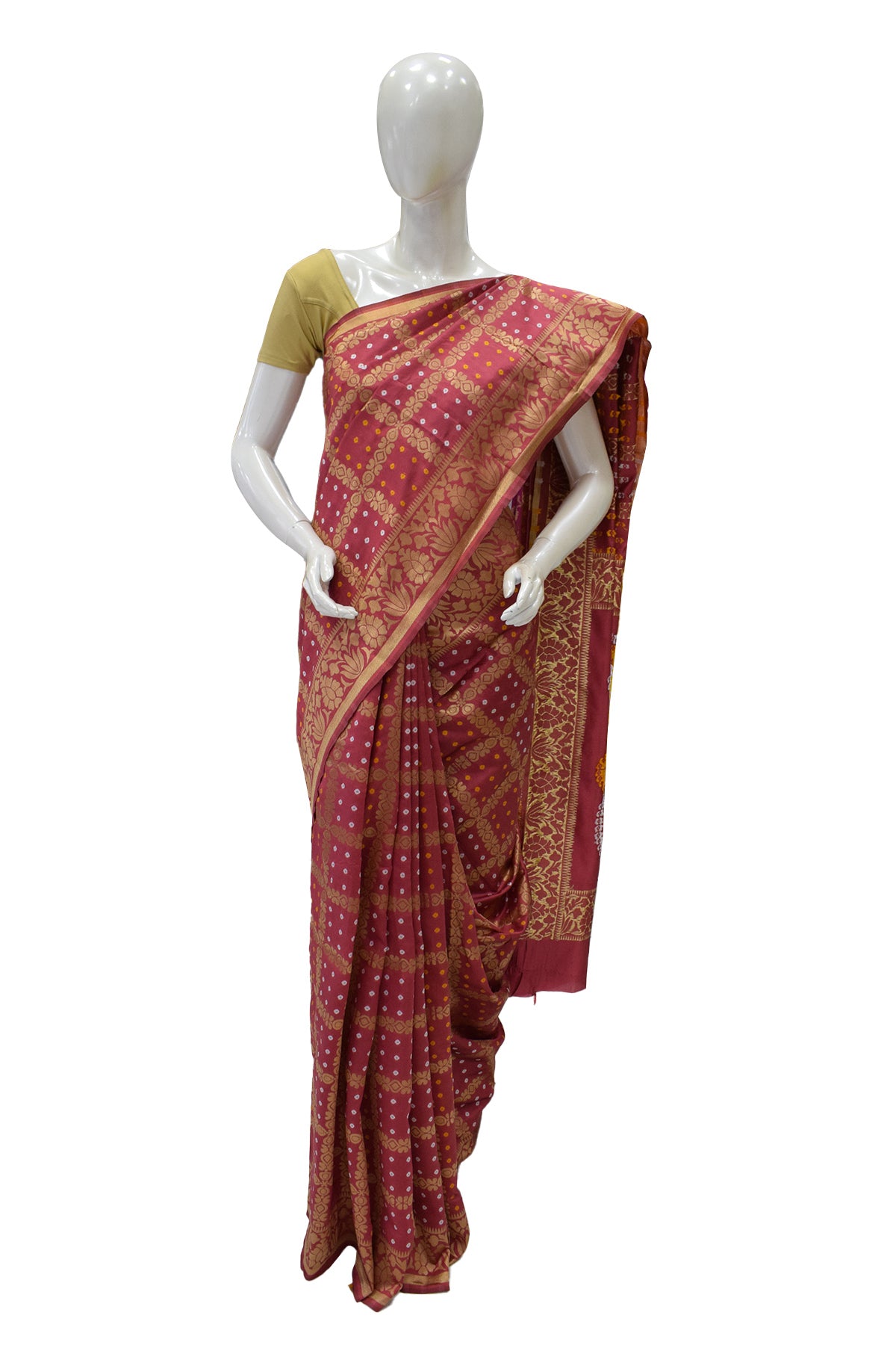 Silakaari Women's Bandhej Printed silk premium Saree