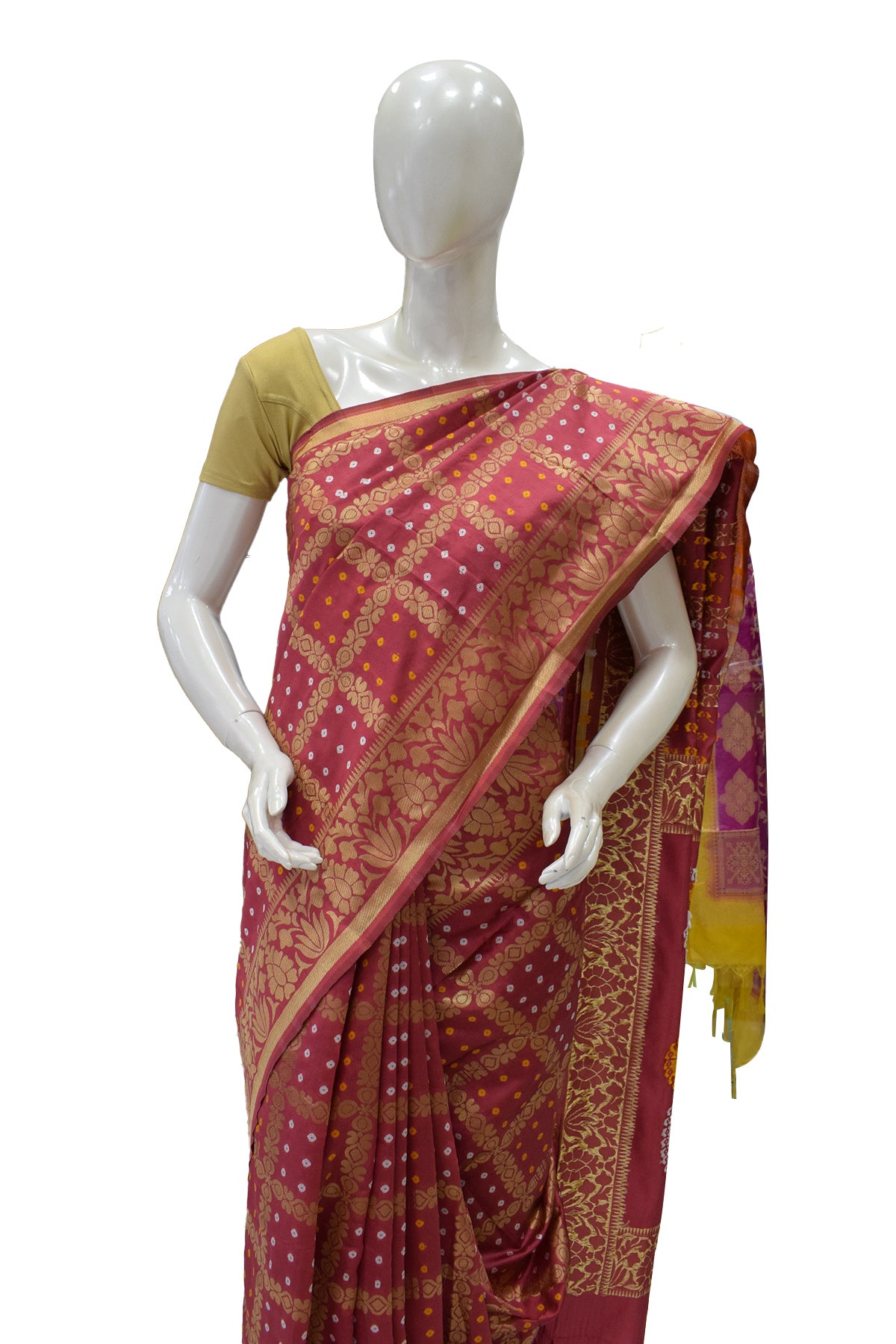 Silakaari Women's Bandhej Printed silk premium Saree