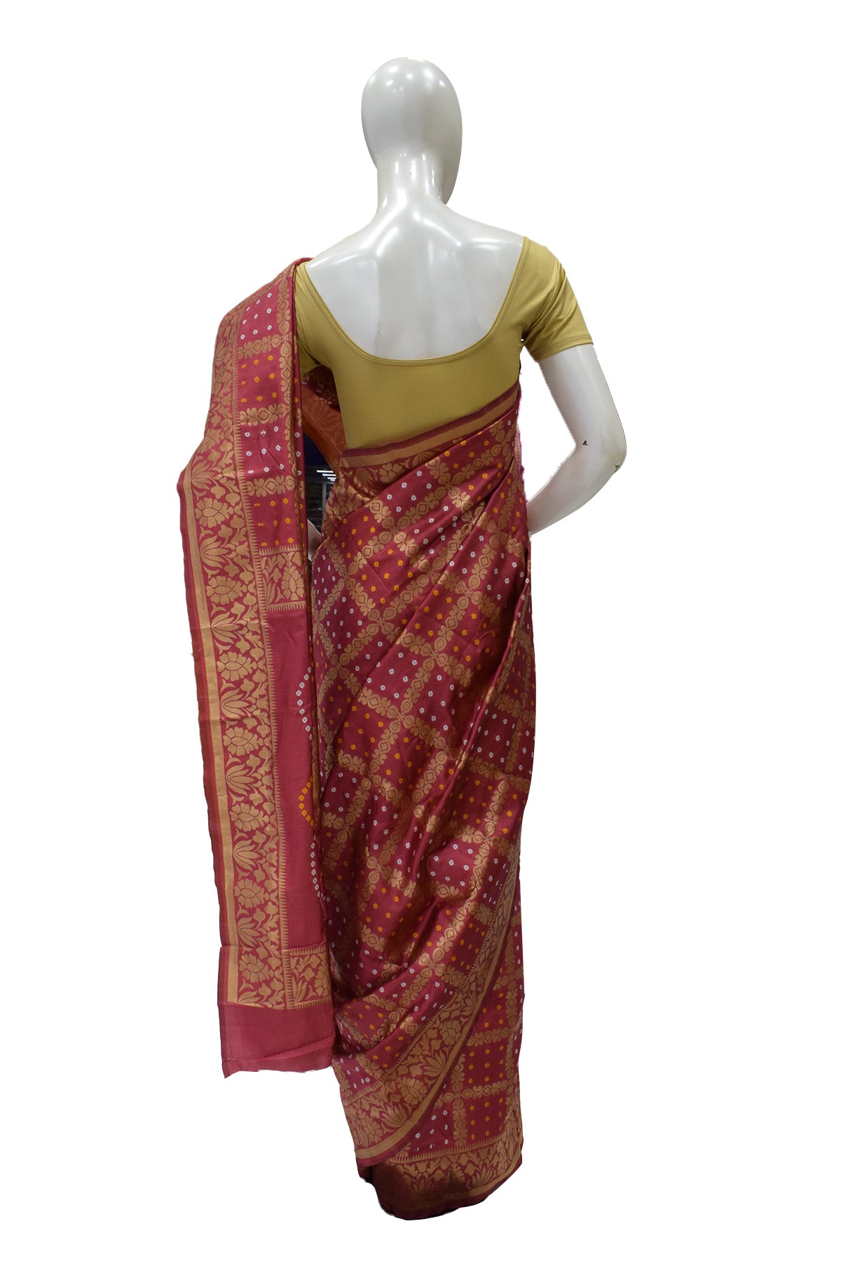 Silakaari Women's Bandhej Printed silk premium Saree