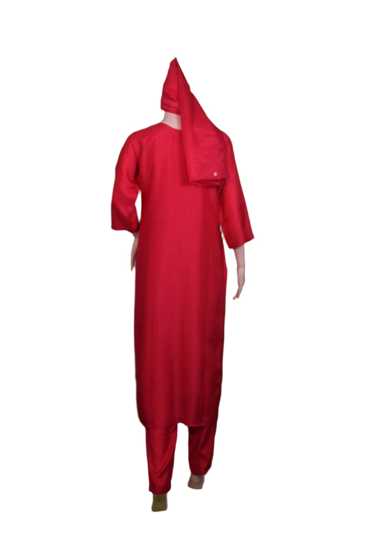 Silakaari Women's Silk Heavy Neckline Theard Moti Floral Embroidered Kurti Pant Dupatta Set