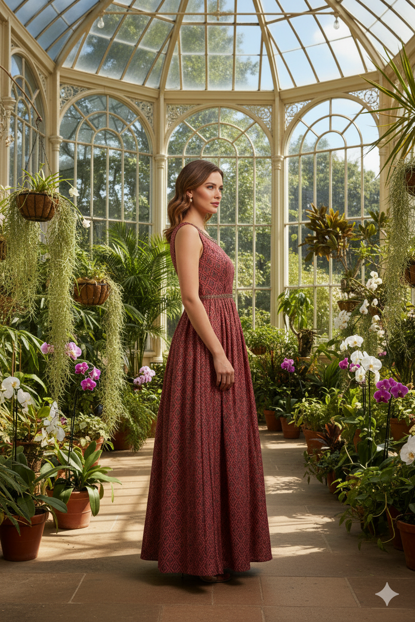 Silakaari Party Wear Brown Designer Ethnic Gown Dress