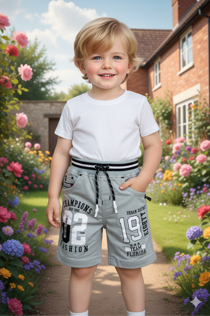 Silakaari kids Inner Elastic in Stretchable Denim Fabric Regular Fit Shorts for boys