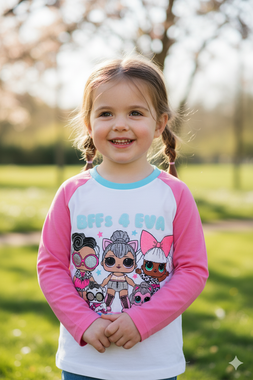 Silakaari Kids Pink & White Full Sleeve For Girls