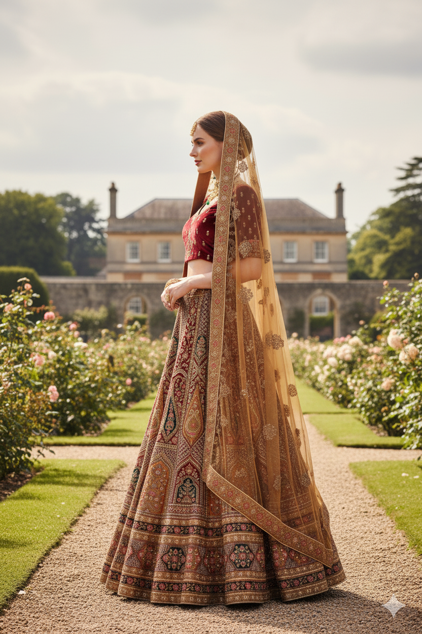 Silakaari Radiant Multi and Gold Bridal Art Silk Bridal Lehenga Sharara Set