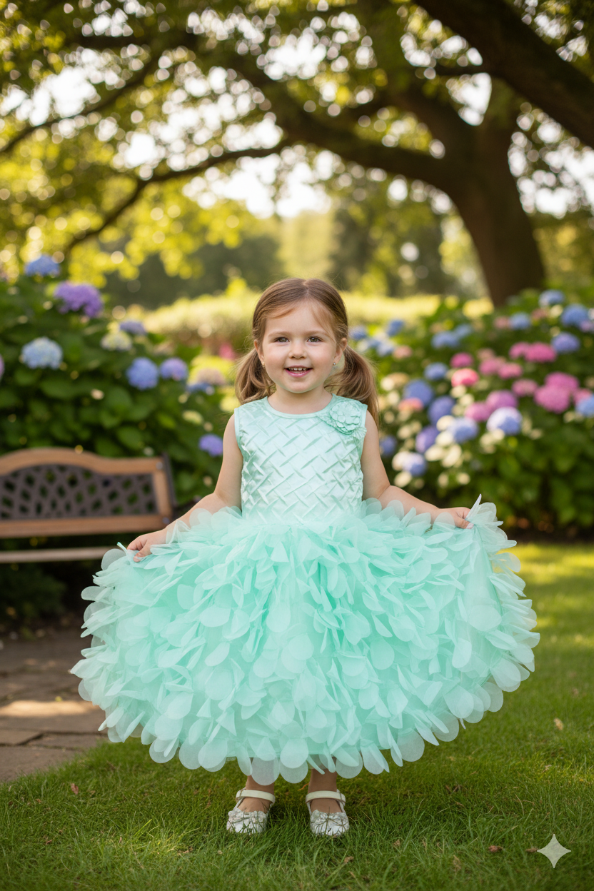 Silakaari Naima Kids Floss Sleeveless Party Balloon Organza Frock For Girls