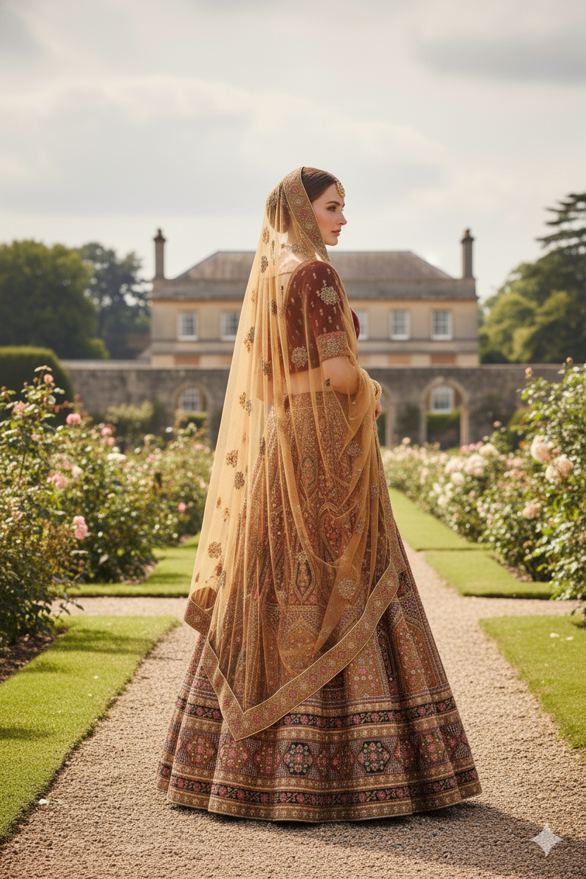 Silakaari Radiant Multi and Gold Bridal Art Silk Bridal Lehenga Sharara Set