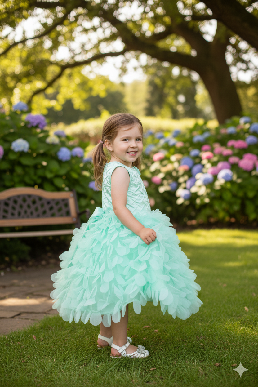 Silakaari Naima Kids Floss Sleeveless Party Balloon Organza Frock For Girls