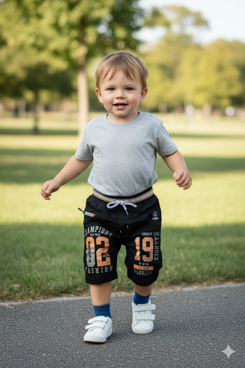 Silakaari kids Inner Elastic in Stretchable Denim Fabric Regular Fit Shorts for boys