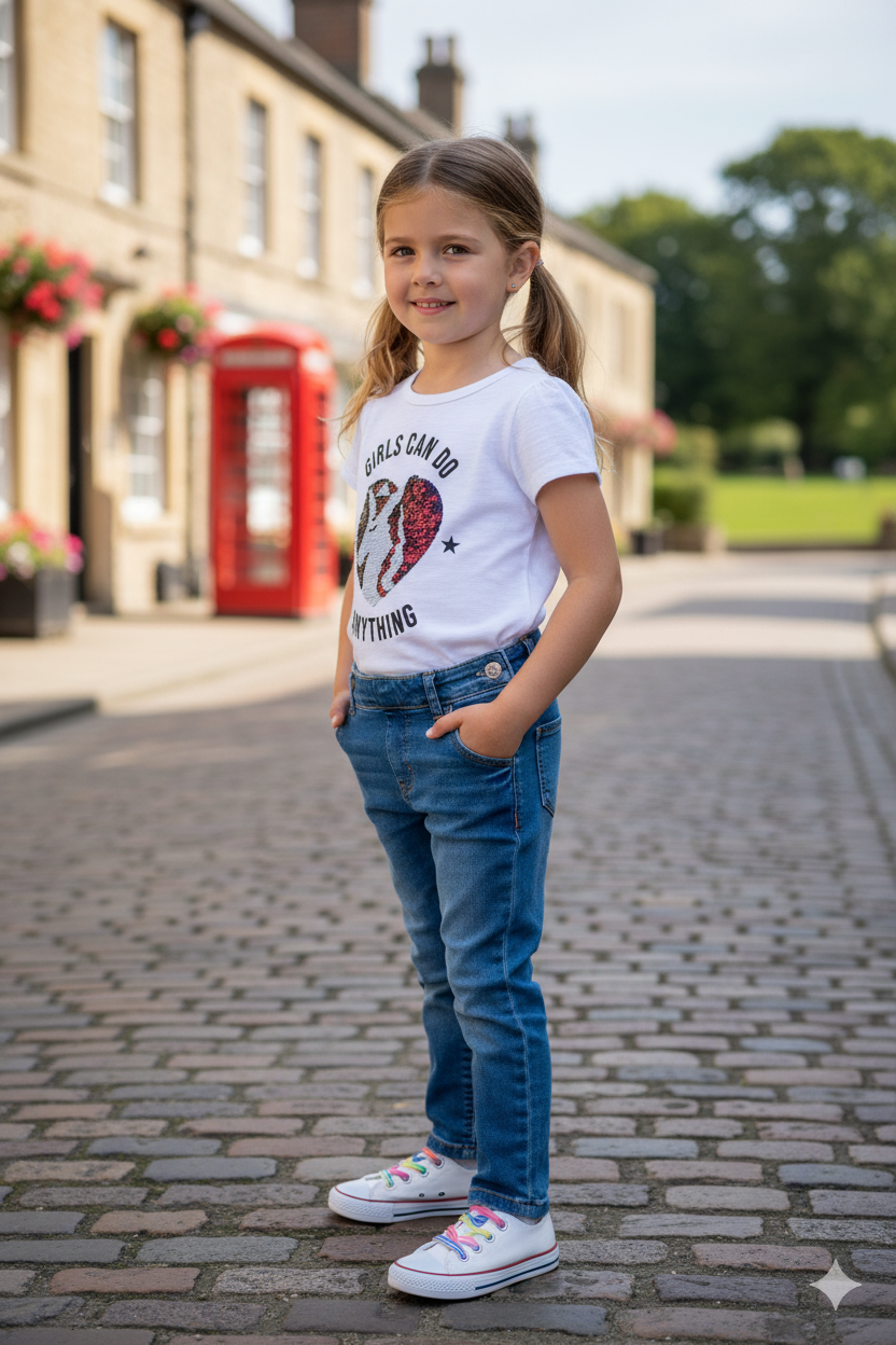 Silakaari Kids White Casual T-Shirt For Girls