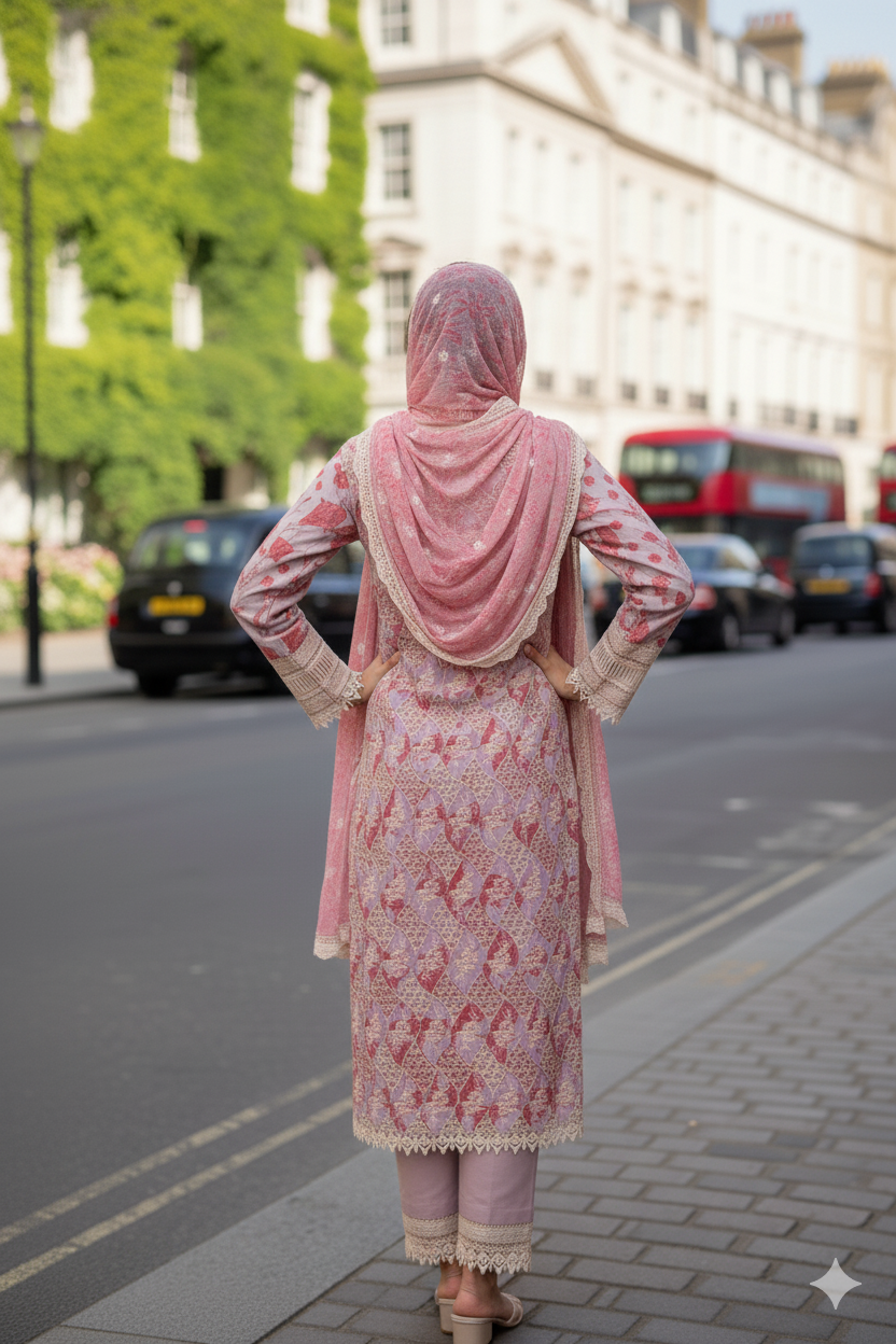 Silakaari Women's Magenta Hakoba Kurti Pant Dupatta Set