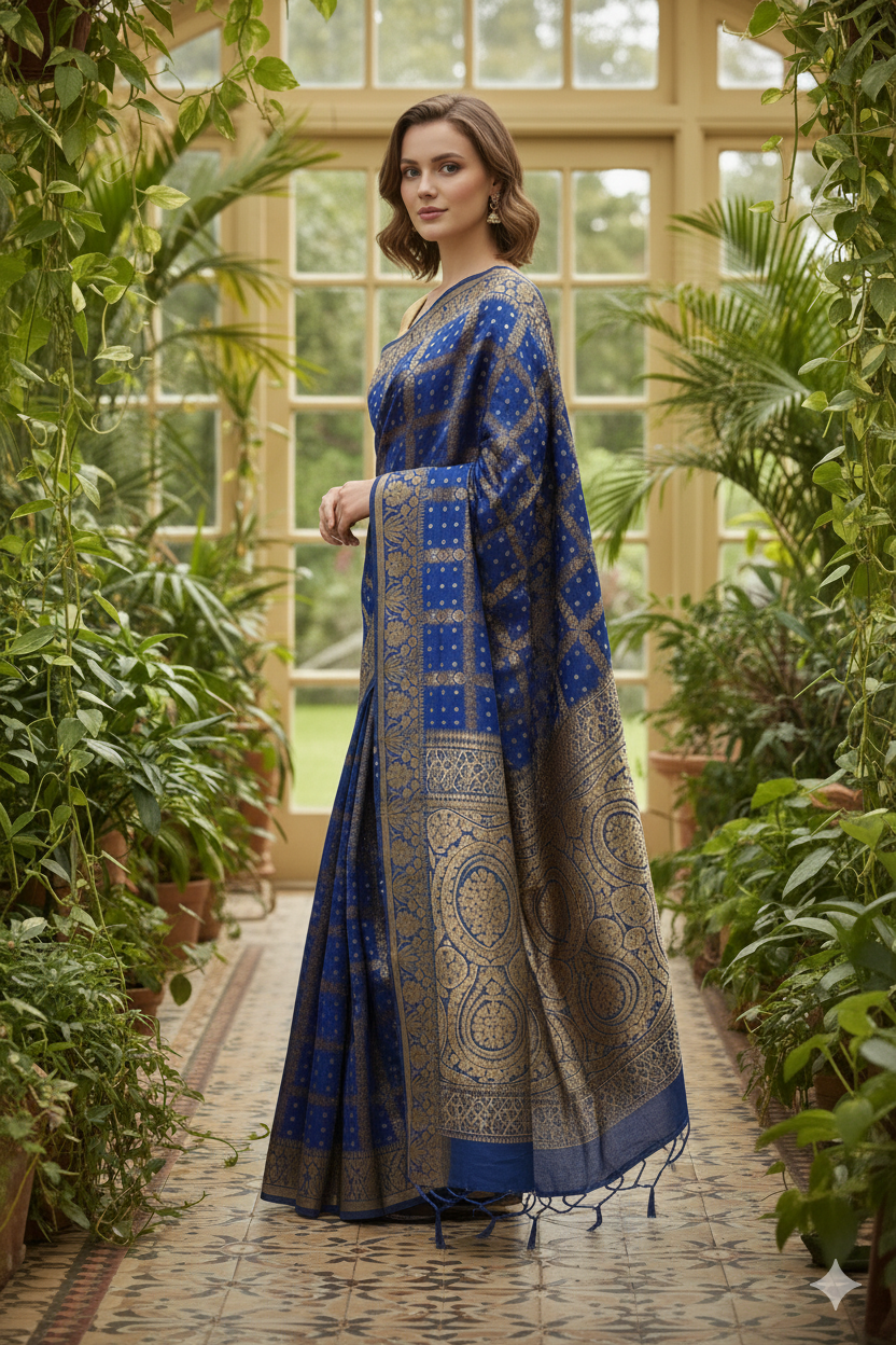 Silakaari Women's Bandhej Printed silk premium Saree