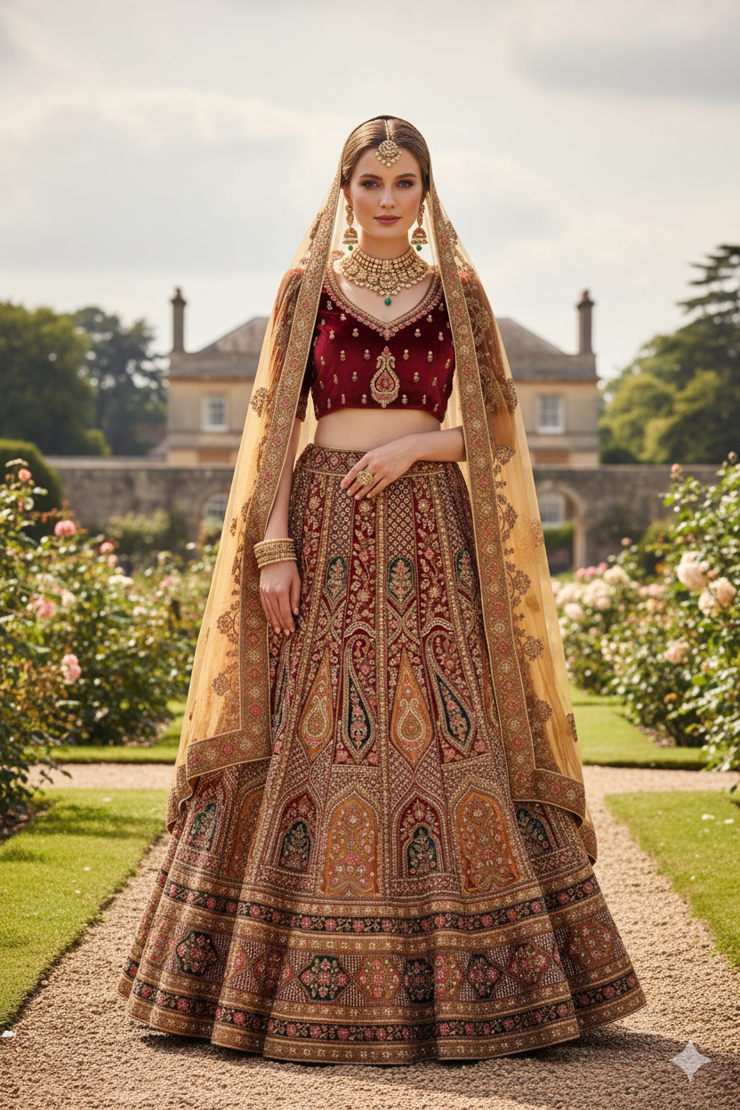 Silakaari Radiant Multi and Gold Bridal Art Silk Bridal Lehenga Sharara Set