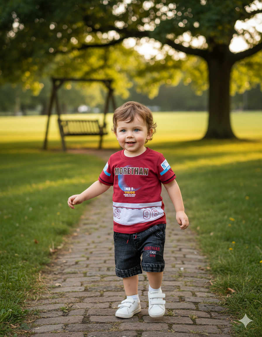 Silakaari Kids Printed Cotton T-Shirt & Short Set For Boys