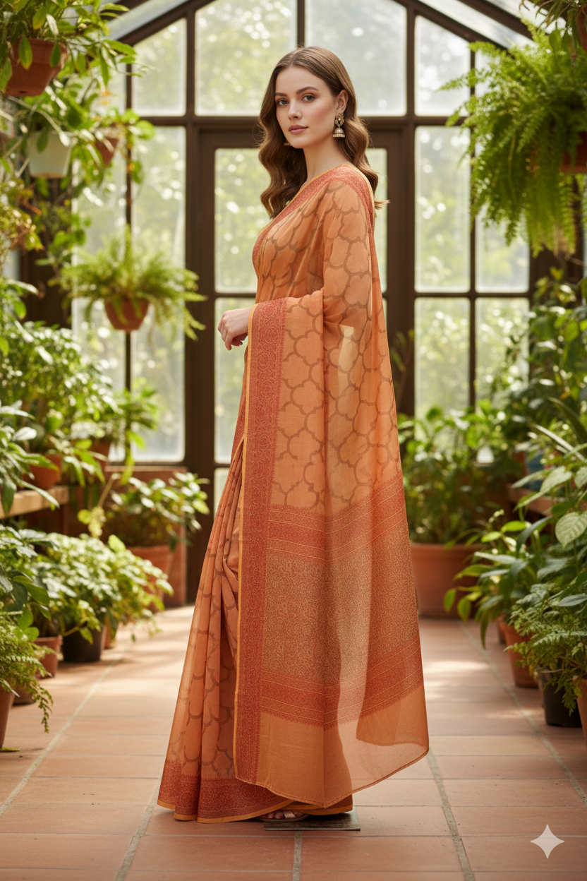 Silakaari Women's Cotton Butta Jaal Work Banarasi saree