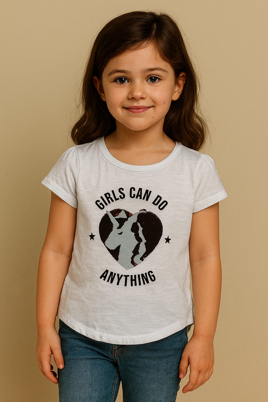 Silakaari Kids White Casual T-Shirt For Girls