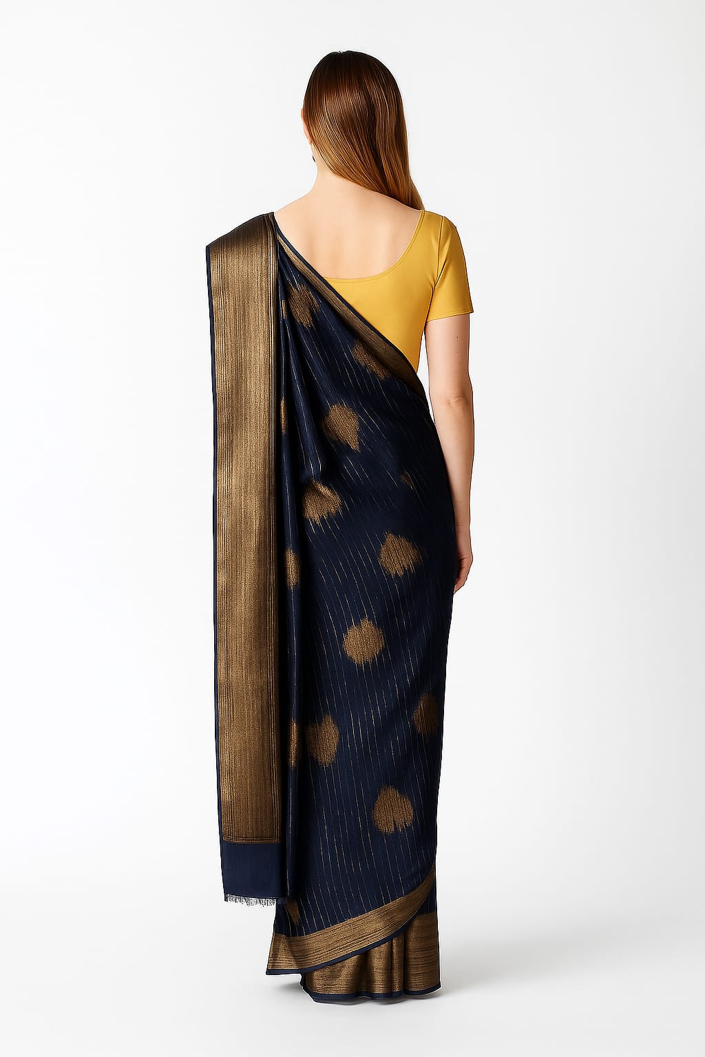 Silakaari Mohak Zari Dark Blue-Gold Fancy Banarasi Saree