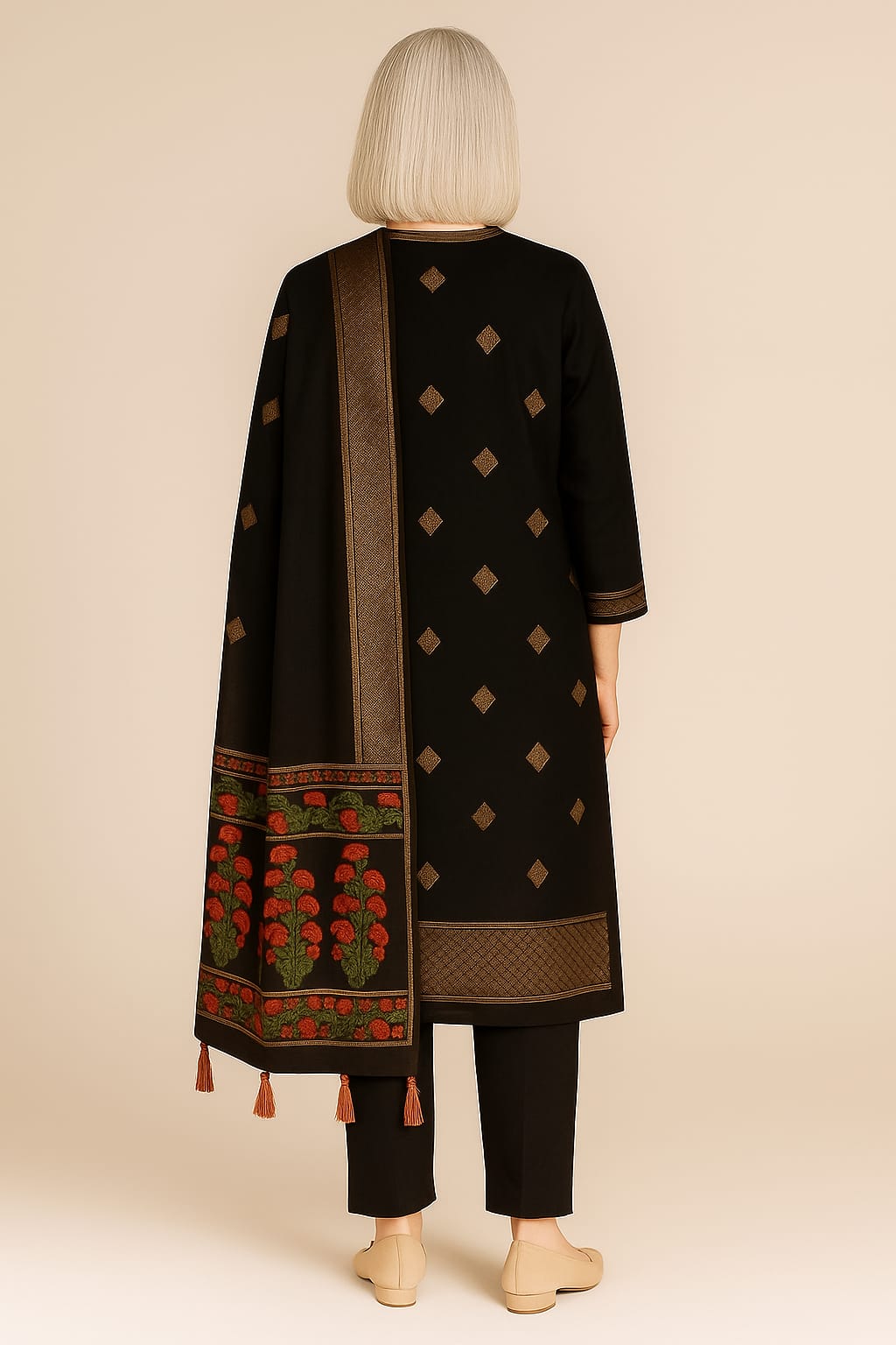 Silakaari Women's Black Zari Work Designer Banarasi Unstitched Dress Material