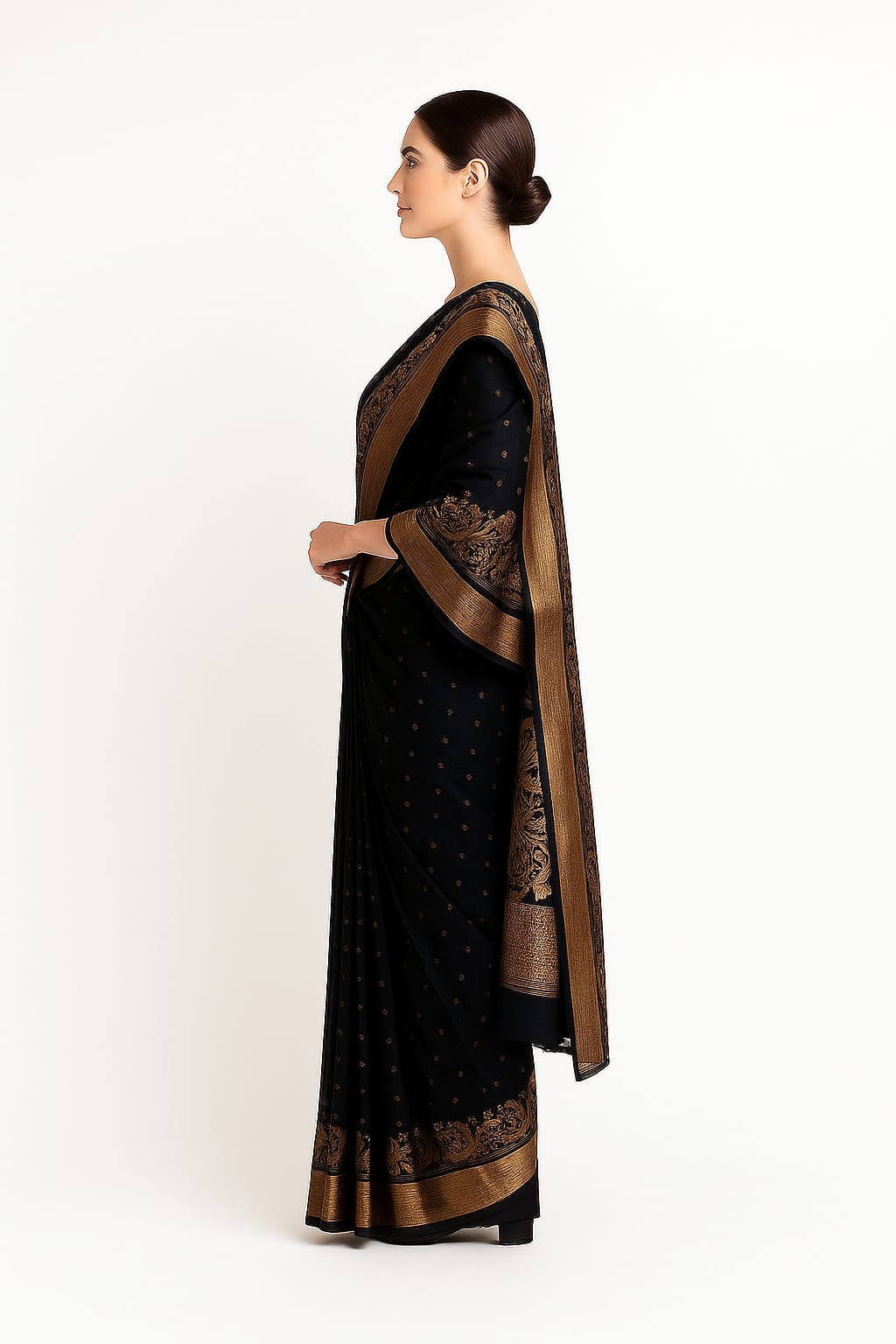 Silakaari Divine Black Soft Jacquard Banarasi Saree