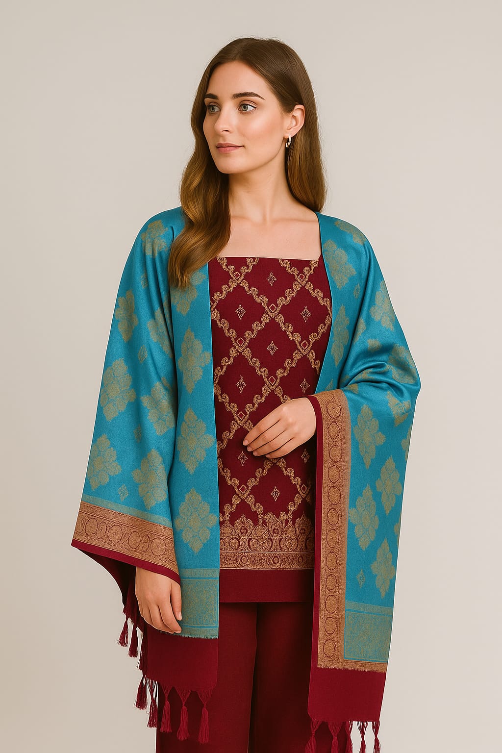 Silakaari Women's Plus Size Zari Banarasi Silk Unstitched Dress Material
