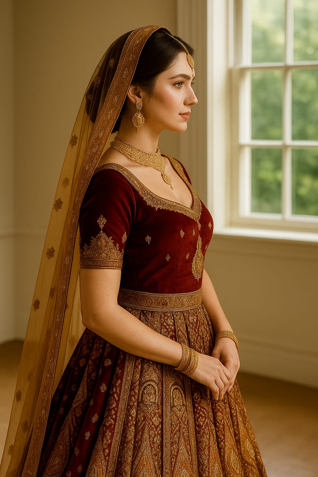 Silakaari Radiant Multi and Gold Bridal Art Silk Bridal Lehenga Sharara Set