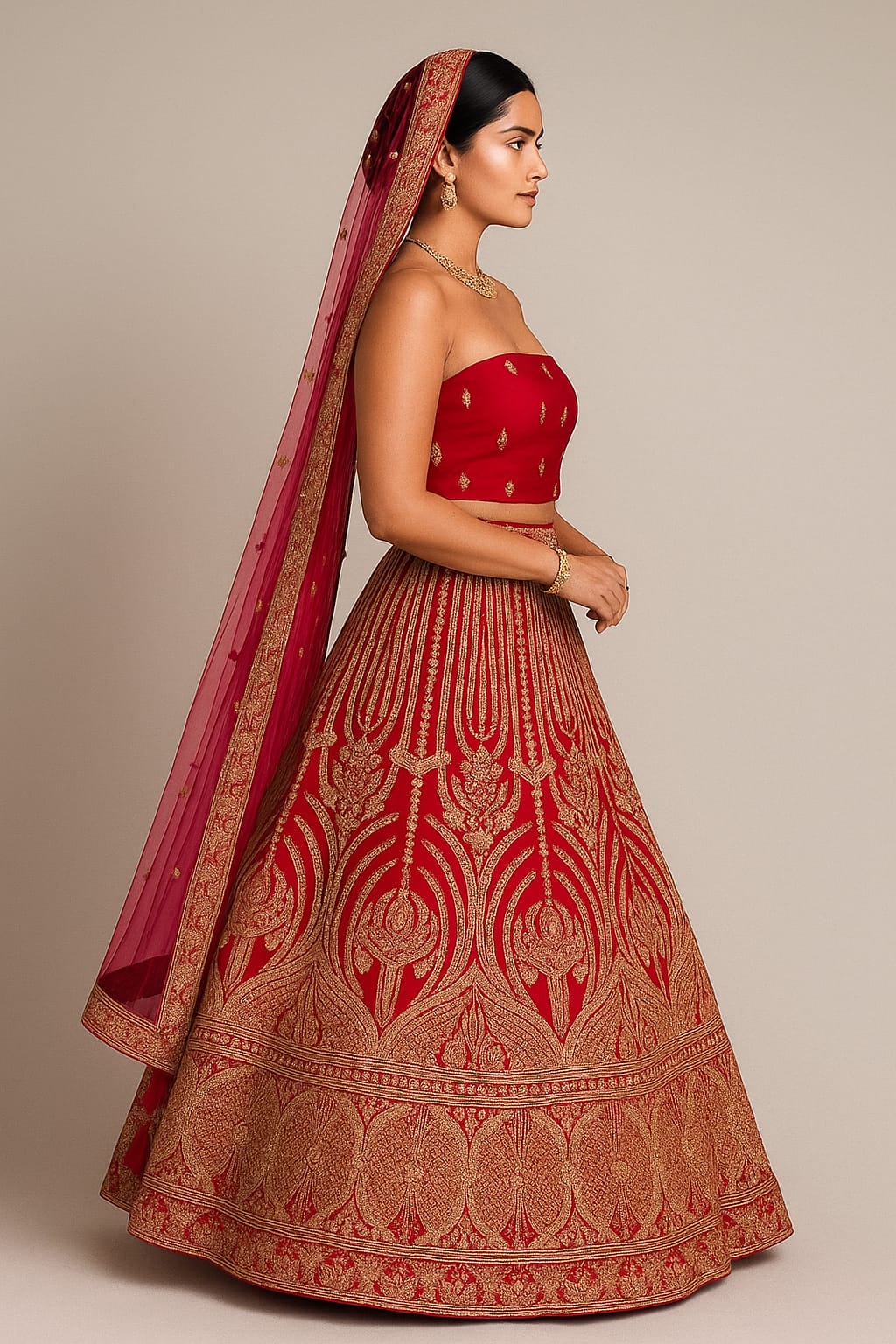 Silakaari Exquisite Dusty Hot Pink Velvet Heavy Bridal Lehenga Set with Embroidery