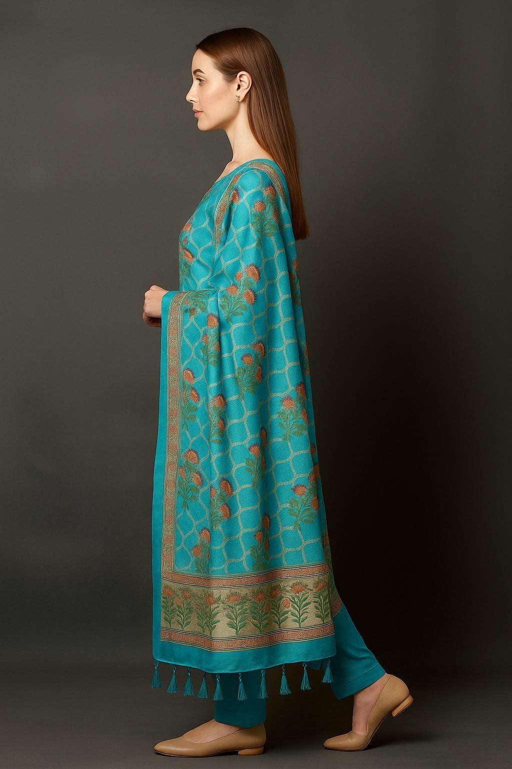 Silakaari Women's Blue Zari Work Designer Banarasi Unstitched Dress Material
