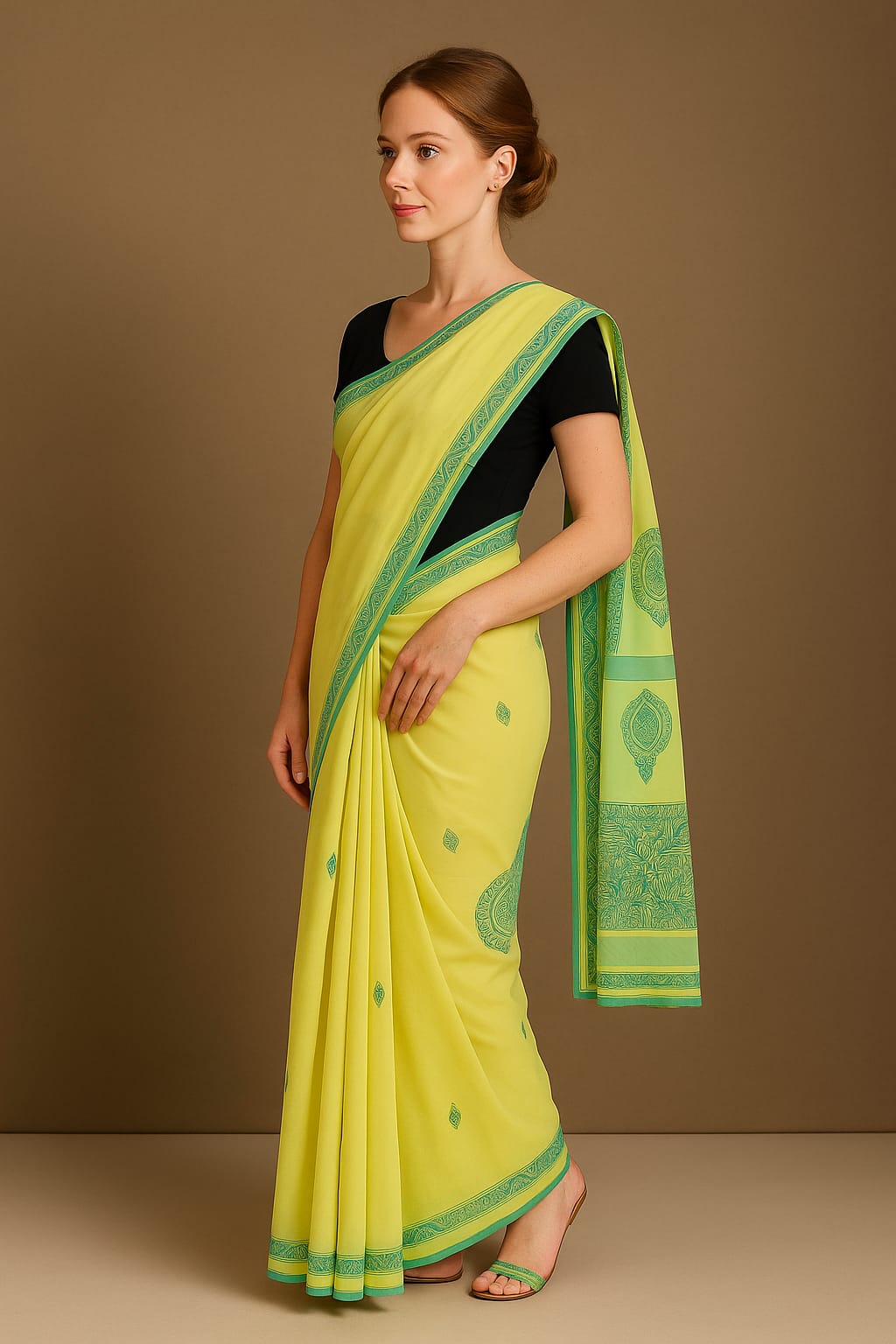 Silakaari Samiksha Green-Blue Patch work Pure Lucknowi Casual Wear Premium Saree