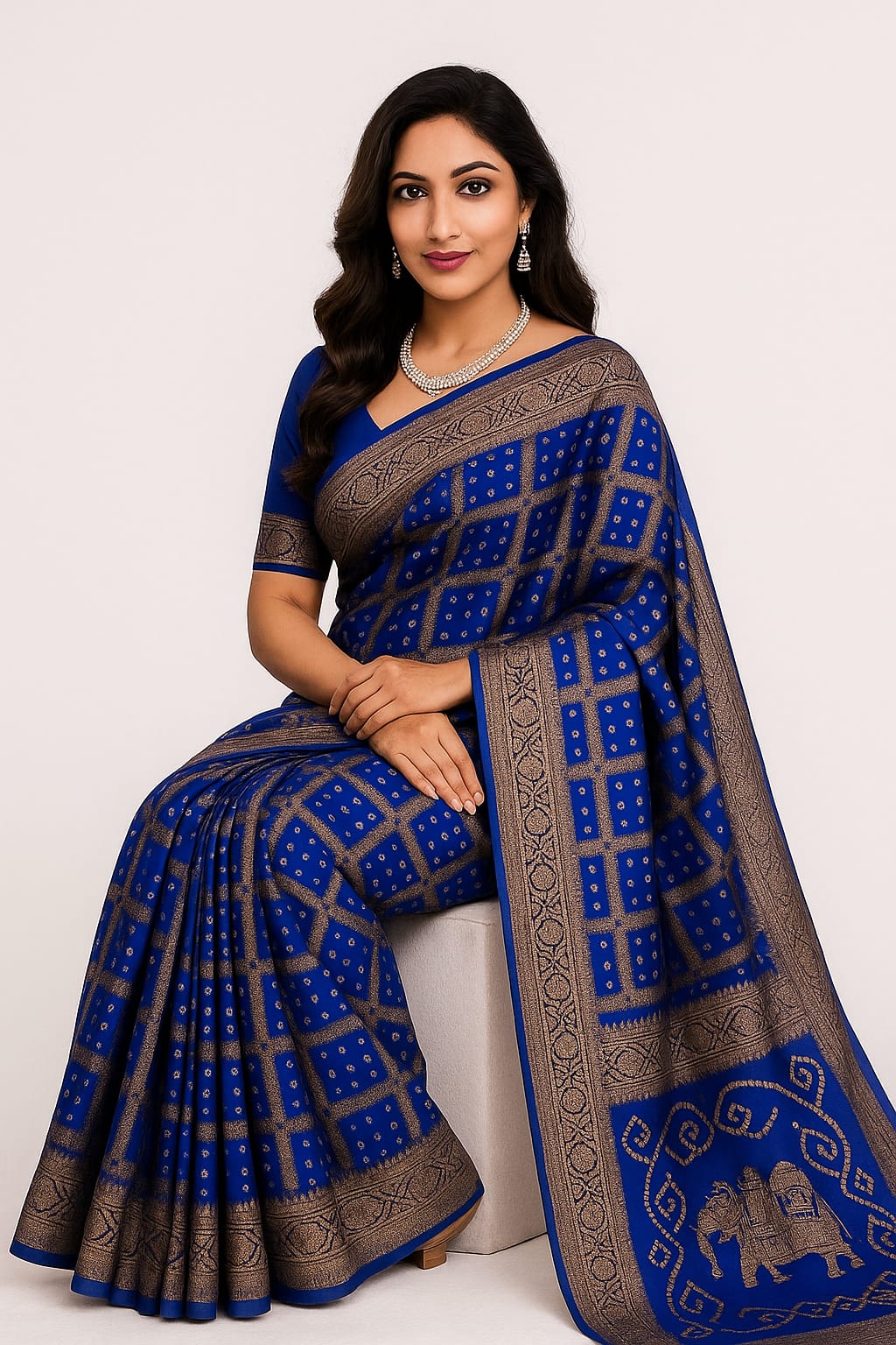 Silakaari Women's Bandhej Printed silk premium Saree