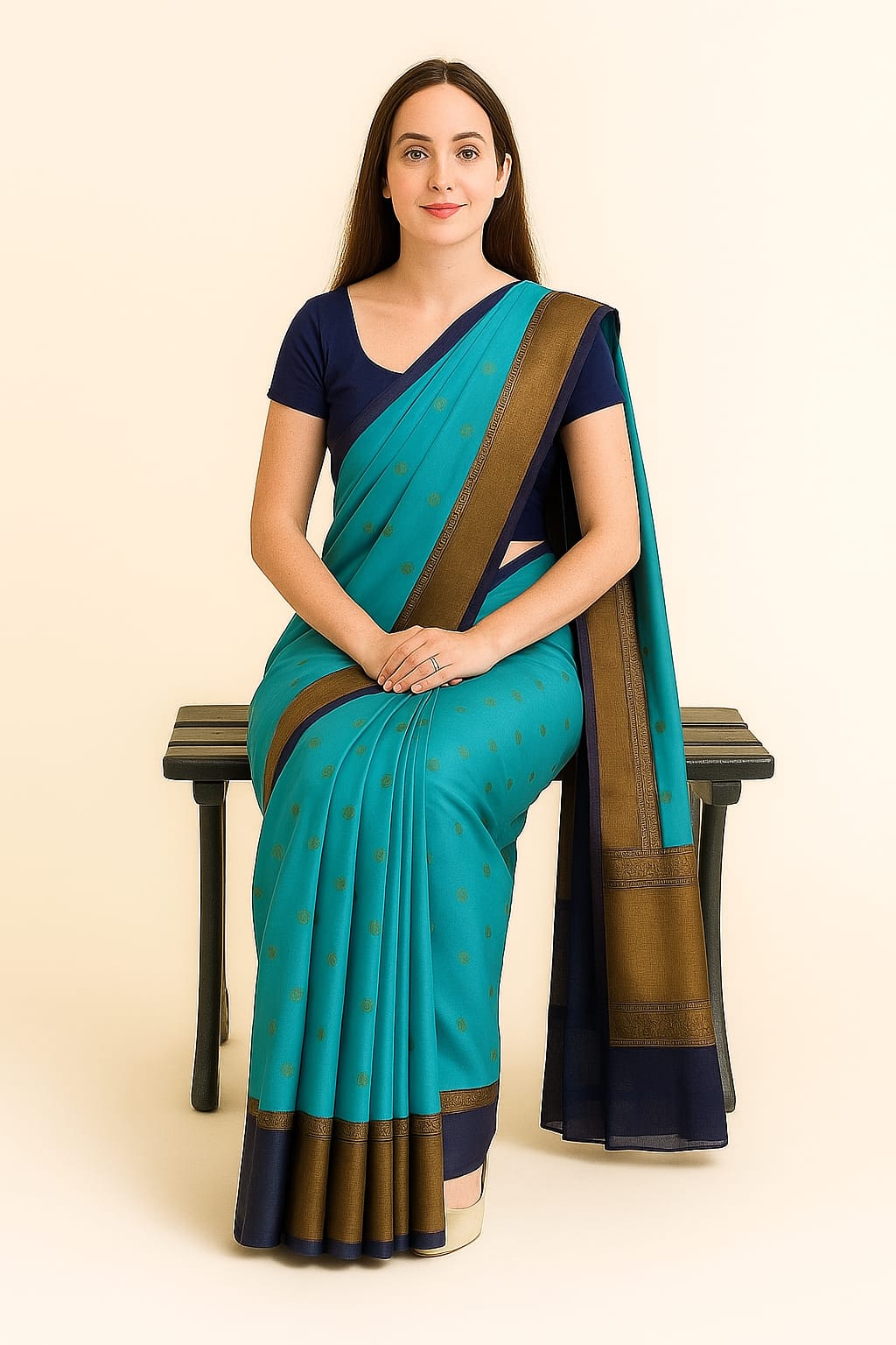 Silakaari Women's Blue Banarasi Hand Zari work Organza saree
