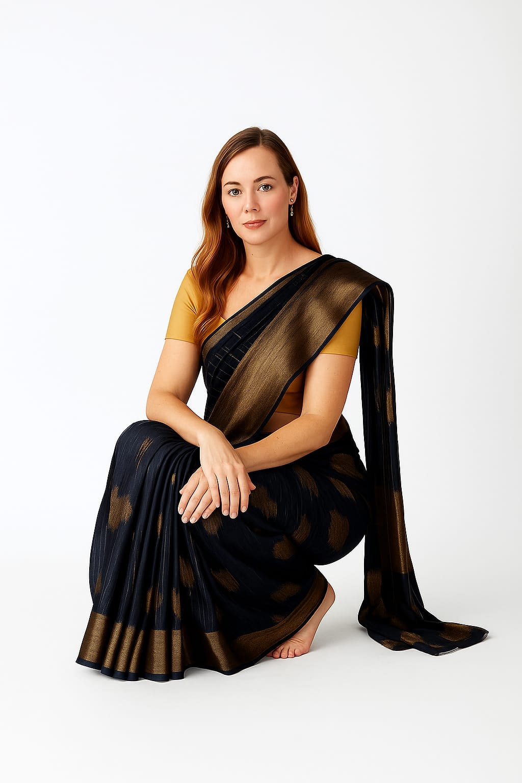 Silakaari Mohak Zari Dark Blue-Gold Fancy Banarasi Saree